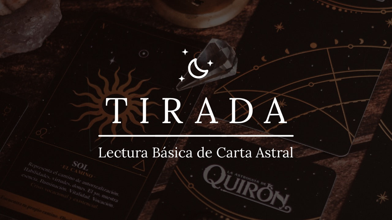 Cargar video: Para esta tirada es indispensable contar con la información de tu Carta Astral la cual se obtiene a partir de tu fecha y hora exacta de nacimiento a través de la web (buscar obtener tu carta astral). A través de ella reflejaremos la misma información presente a través de la AstroGuía de Quiron, con la finalidad de ayudarte a distinguir las energías principales de tu energía astrológica. ¡Atrévete a mezclar símbolos y a interpretar!